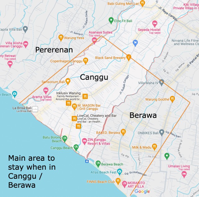 Canggu Berawa Map