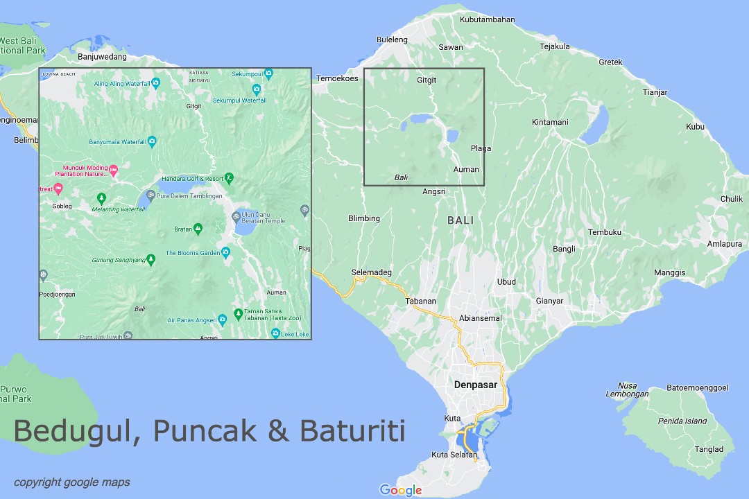 north bali highlands map bedugul baturiti puncak