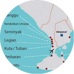 map bali best destinations