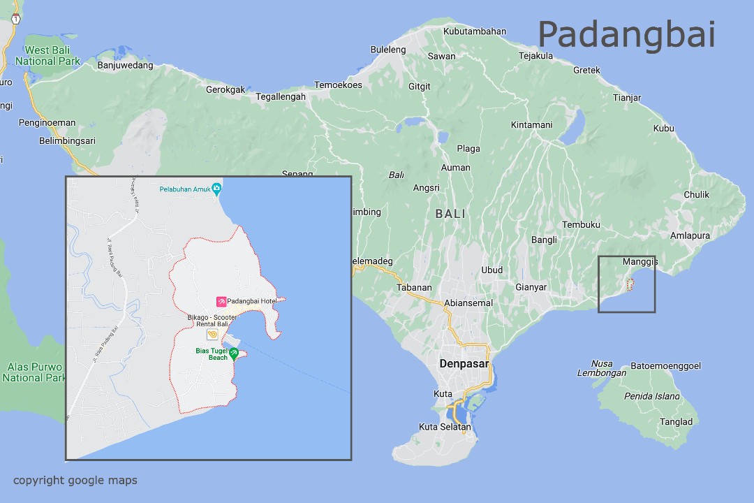 padangbai map
