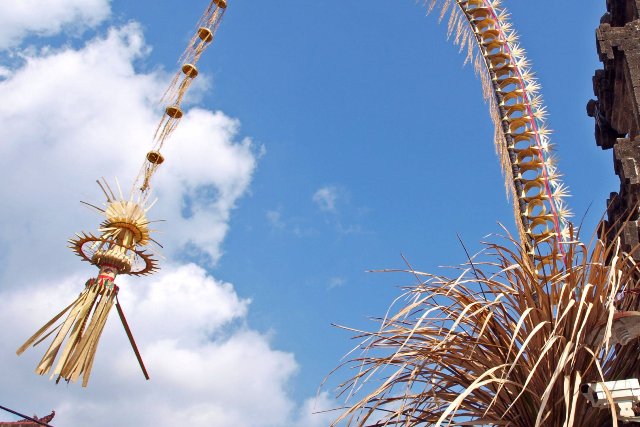 penjor bali bamboo stick ceremony