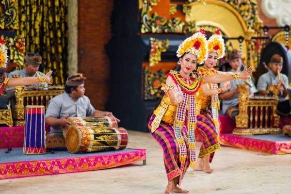 Balinese Women Performing Pendet Dance