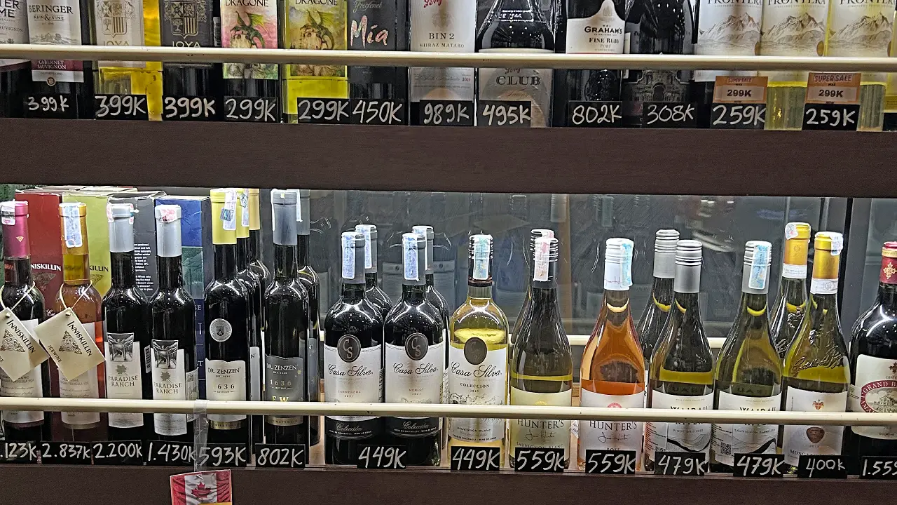 bali alcohol prices wine whiskey vodka