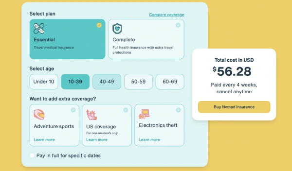 medical travel insurance calculator